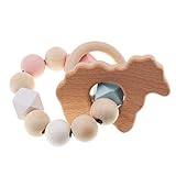 Perfk 赤ちゃん　歯固め　ガラガラ　木製リング　赤ちゃんの噛がため　おしゃぶり　誕生日　プレゼント　全5種類 - 羊