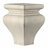 BrownWood 01706065PT1 Greco Roman Square Tulip Wood Bun Foot, Paint Grade [並行輸入品]