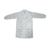 uxcell　帯電防止スモック　静電防止服　男女兼用　ポケット　ホワイト　防塵コート