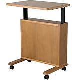 ライフスタイリングショップ サイドテーブル 昇降式 キャスター付 幅54.5cm ライトブラウン AN-181LB