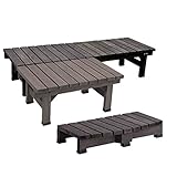 AHEART 縁台 木製 3点セット 縁台2点 ステップ ベンチ 幅180 SI 377 ダークブラウン 180×58cm