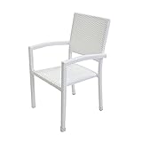 人工ラタンチェア 単品 ホワイト 籐 肘掛け付き 家具 ファニチャー インテリア おしゃれ スタッキングチェア リビング chair 椅子 チェア 南国 アジアン バリ風 リゾート ホテル ベランダ 