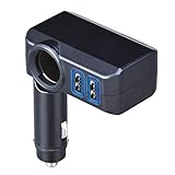 セイワ(SEIWA) 車内用品 シガーソケット増設分配器 ソケット1連+USB2ポート ダイレクト挿入タイプ ブラック DC12V専用 F310 USB出力 4.8A ブルーLED 角度調節 自動識別IC機能