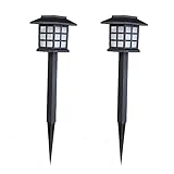 2個セット LED ガーデンライト ソーラー 防水ライト 庭園灯 屋外 省エネ 節電 電気代０円 配線不要 自動充電/点灯 防犯 (昼光色)