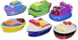 Elegant Baby Bath Time Fun Rubber Water Squirties Vinyl Zip Storage Bag, Boat Party, Set of 6 [並行輸入品
