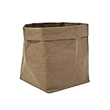 Vosarea 洗濯可能なクラフト紙再利用可能な紙袋オーガナイザーフラワーポットプランターバッグカバー