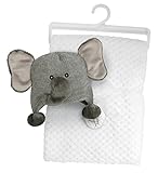 Stephan Baby Grey Knit Elephant Hat and Popcorn Fleece Crib Blanket Gift Set, White by Stephan Baby