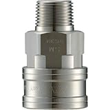 長堀工業:ナック クイックカップリング TL型 ステンレス製 メネジ取付用 CTL02SM3 型式:CTL02SM3