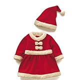 Christmas赤ちゃん 子供用 サンタ クリスマス 衣装 ベビー キッズ コスチューム (80cm, 女の子)