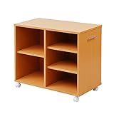 山善(YAMAZEN) 押入れ収納ラック キャスター付き 幅38 ナチュラル CSR-7538(NB)