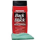 Mothers Back-To-Black トリム&プラスチック修復剤(12オンス)&マイクロファイバークロスキット
