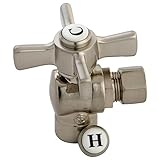 KINGSTON BRASS CC43208ZX Millennium 1/2-Inch SWEAT X 3/8-Inch OD Compression Angle Stop, Satin Nicke