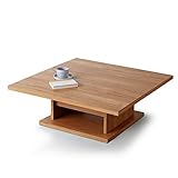 LOWYA （ロウヤ） テーブル ローテーブル 国産 収納スペース付 木目調 正方形 完成品 センターテーブル 90x90cm ナチュラル おしゃれ