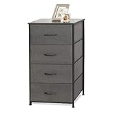 WLIVE 布製チェスト 収納 チェスト タンス 衣類収納 4段4杯 引き出し付き 幅450*奥行300*高さ950mm 北欧風 簡単組立 グレー MF0025A