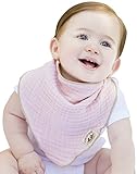 Poncho Baby Organic Bandana Bib, Pink/Beige by Poncho Baby