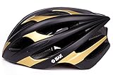 ISAK ヘルメット 超軽量 磨き砂質感 自転車用 サイクルヘルメット スポーツヘルメット 【衝撃吸収/安全/通勤/通学/サイクリング】 56-61cm調整可能 大人/ジュニア用 （BlackGold