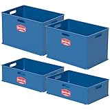 サンカ BROOKLYN ST シリーズ ボックス 完成品 Mサイズ2個+Lサイズ2個 スタッキング ブルー BKBX-M2+L2BL