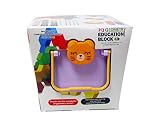 Kids建物ジオメトリHexagonalブロックで愛らしいラベンダーストレージコンテナ~教育玩具/ギフト~ 72ピース~ 5図形~ 5色