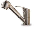 iSpring L8220NBN Lead-Free Contemporary Single Handle Pull-Down Kitchen Faucet, Brushed Nickel, With