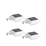 CYBERKIM 人感センサー 屋外 設置が簡単なクリップ着脱式ソーラーライト　ガター（溝）/フェンス/ポーチ (ホワイト 4個セット)