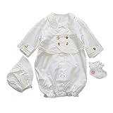 日本製 タキシードデザインのベビードレス 紐結び式で脱げ落ちないベビーソックス付き 新生児ベビー用セレモニードレス お宮参り退院時におすすめ お帽子とベビーソックス付き 初宮参り 洋装