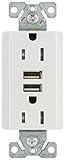 Eaton tr7755 W 15 Amp 125 V組み合わせUSB 3.1 A充電器with二重レセプタクル Single TR7755W-BOX 1