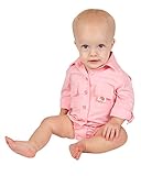 BullRedベビー男の子PFG Vented釣りシャツボタンUp One Piece8色オプション カラー: ピンク