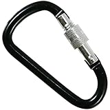 KH アルミカラビナ 8mm D環付  ブラック 85A-3