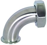 Dixon B2FMP-14-G250 304SS 90 Degree Clamp, Plain Bevel Seat with Hex Nut Elbow, 2.5 by Dixon