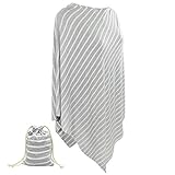 MHJY 授乳ケープ　ポンチョ ナーシングケープ 授乳服 マタニティウェア　収納ポーチ付き 多機能　360度安心　出産祝い 授乳カバー 3色 グレー