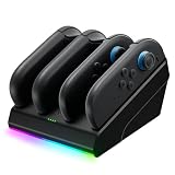 XPT015 Nintendo Switch 2 Joy-Con コントローラー用 XPT 充電ドック 4-in-1 急速充電ステーション、磁気式＆ウェイトベース、双方向設計、10色RGB Light インジケーター 過充電保護 AC07