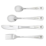 Personalised 3 Piece Cross Motif Cutlery Set by C.P.M.