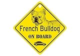 French Bulldog ON BOARD カーサインボード：フレンチブルドッグ 乗車中 ミニサイン 吸着盤つき Made in U.S.A [並行輸入品]
