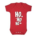 (フロソ) FLOSO 赤ちゃん・ベビー用 クリスマス Ho Ho Ho 半袖ボディースーツ ロンパース ベビー肌着 パジャマ (18-24ヶ月) (レッド)