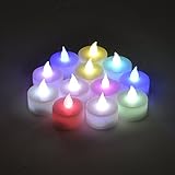 Instapark® LCL-C12 Battery-powered Flameless Color-changing LED Tealight Candles, One Dozen Pack [並行