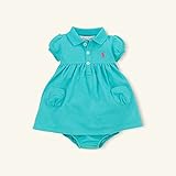ポロラルフローレン ポケット付半袖ワンピース ライトブルー (女の子3～9か月用) 6M [並行輸入品]