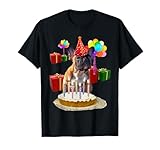 フレンチブルドッグ 誕生日パーティーケーキを食べる犬 面白くて可愛い Tシャツ