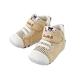 ダブルB (mikihouse) デニム×ヒッコリーのファーストベビーシューズ 12cm ベージュ（09）