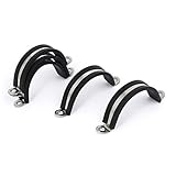 uxcell　ホースバンド U形クリップ EPDMゴム製　45mm　5個入り　304ステンレス鋼