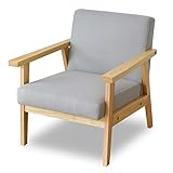 ソファ 1人掛け 【ラステル グレー】 北欧風 天然木フレーム 組み立て式(DORIS)