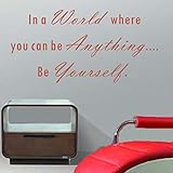 Pop Decors WL-0045-Va Inspirational Quote Wall Decal in A World Where You Can Be Anything [並行輸入品]