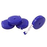 測定テープ，SODIAL(R) 4ｘ青いラウンド伸縮できるテーラーメジャー　テープルーラーメトリック　150cm