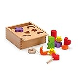 Erziドイツ木製おもちゃアクティビティキューブ、15 x 15 x 6.5 CM