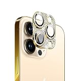 iPhone13 Pro/iPhone 13 Pro Max カメラ保護ガラスフィルム カメラレンズ保護カバー アルミニウム合金＋強化ガラス製 カメラカバー キズ防止 露出オーバー防止 耐衝撃 防塵 防滴 薄型 3D全面保護 【1枚】 ゴールド iPhone 13 Pro/iPhone 13 Pro Max 対応 カメラガラスフィルム