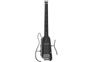Donner HUSH-X PRO Electric Guitar, Smart Travel Guitar, Headless, Versatile Preset, 7 Tone Simulation, Black