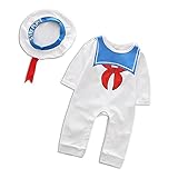 Cutelove　ロンパース+帽子2点セット オーバーオール　半袖　男の子　女の子　赤ちゃん　春　秋　コットン　可愛い　普段着　セーラー服　開きスナップボタン　欧米風