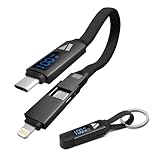 SUPERV cc16 3-in-1 キーリング 充電ケーブル 14cm | PD100W 急速充電 データ転送 変換 | マグネット 折りたたみ | USB-C to Type-C/ライトニング (14cm ブラック)