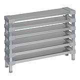 選べる幅サイズ31段階！軽量アルミ製 収納ラック6段 棚板奥行18cm 高さ60cm 幅バリエーション30cm～180cm (35cm)