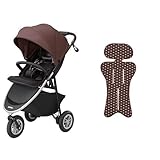 【セット買い】 アップリカ ベビーカー Smooove AC (スムーヴ) ストライドブラウンプラス + さらっとマット ビタードットBR 純正リバーシブルタイプ