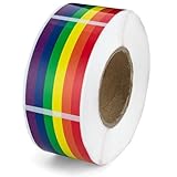 Simamile ゲイプライドステッカー プログレスプライド旗ステッカー Lgbtq レインボーステッカー 自己粘着ステッカー ロール ゲイプライド月 装飾用 500枚 5*3cm